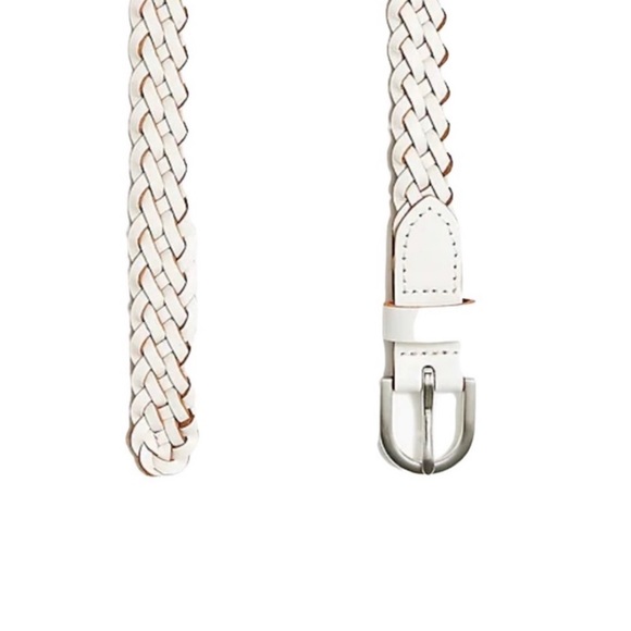 J. Crew Off White Leather Braided Belt main image 2